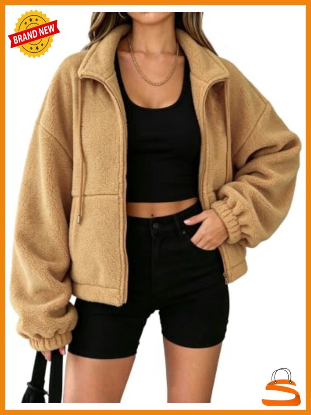 Fleece Jacket Full Zip Fuzzy Sherpa Coat with Pockets